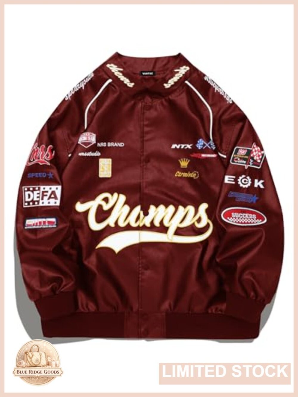 Faux Leather Motocross Racing Jacket Oversized Vintage Bomber